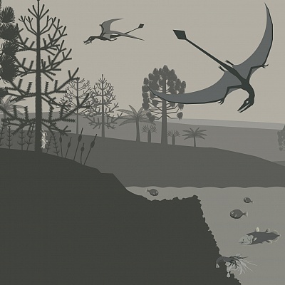 Ausstellungsgrafik Archaeopteryx
